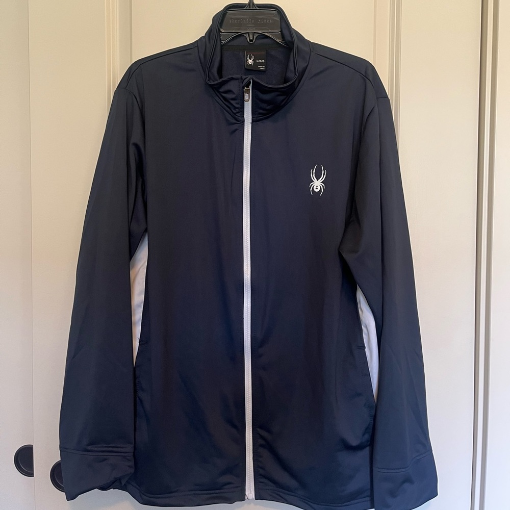 Spyder Men’s Sweater Adult Navy Blue Outdoors Zip Sweatershirt Size L